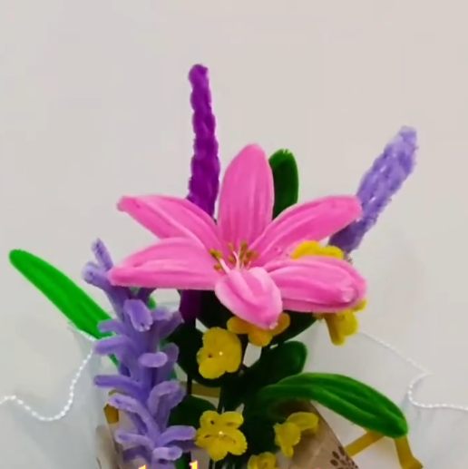 Handmade pipe cleaner flower bouquet